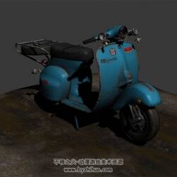 蓝色小摩托 交通工具 3D模型下载 max格式