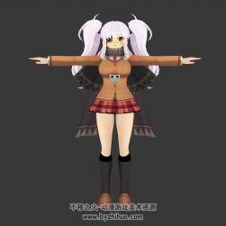 8位二次元少女3d模型分享 格式Max fbx
