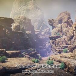 Western cliffs 西部懸崖山石場景模型 UE4+unity+fbx三種格式