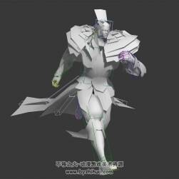 中式古裝游戲角色男陽(yáng)頂天3DMax模型帶綁定全套動(dòng)作無(wú)貼圖下載
