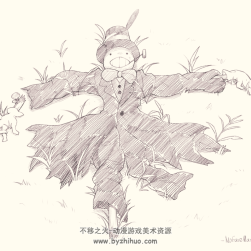 哈爾的移動城堡同人插畫-稻草人菜頭