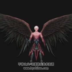 魔幻奇幻風(fēng)格羽翼族男女游戲角色3DMax模型下載