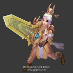lol玉劍傳說至臻銳雯3DMax模型下載 全套動作
