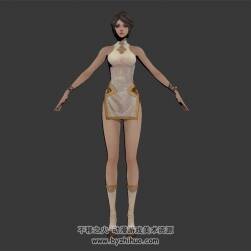 短發(fā)旗袍少女 短裙美少女 3D模型資源百度網(wǎng)盤下載