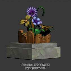 卡通盆景 3D模型 四角面 百度網(wǎng)盤下載