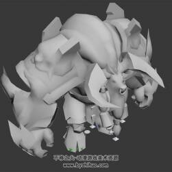 游戲角色英雄牛魔王3DMax帶骨骼白模分享下載