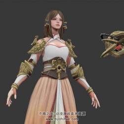 三國美女帶武器 3D模型分享 格式Max obj