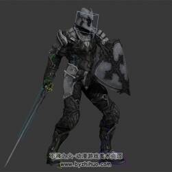 次世代 劍盾鎧甲戰(zhàn)士 3D模型 有綁定和動作