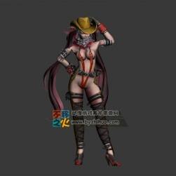 西部美女 女牛仔模型 3dmax模型下载
