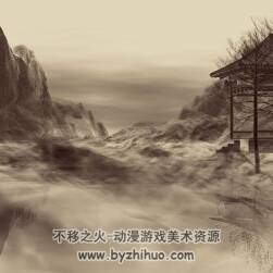 水墨場(chǎng)景 山水亭子 Max模型