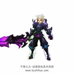 卡通魔幻風 金發(fā)男劍士 3D模型 有綁定和攻擊動作