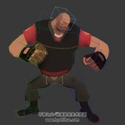 歐美大漢勇士出拳攻擊動作帶綁定3DMax模型下載