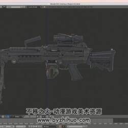 Blender高精度机枪视频教程 制作M249枪模高精模教学 附源文件