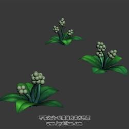 卡通小花  四角面3D模型 max格式下載