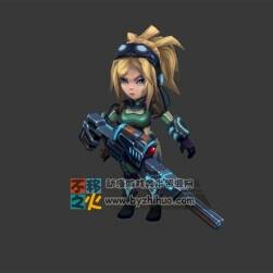 可爱 女枪炮师模型