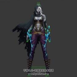 白發(fā) 冰魔法女法師 3D模型 有綁定和全套動(dòng)作