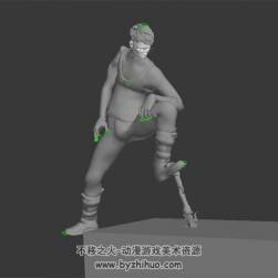 現(xiàn)代服裝 短發(fā)男劍士 3D模型 有綁定和攻擊動作