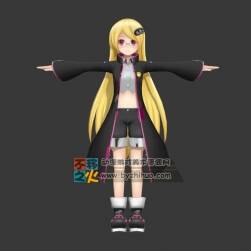 金发眼镜萝莉3D模型