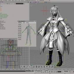 日系少女洛麗塔角色  3D模型 高模四邊面