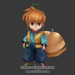 犬夜叉  七寶 3D模型 有綁定和動(dòng)作