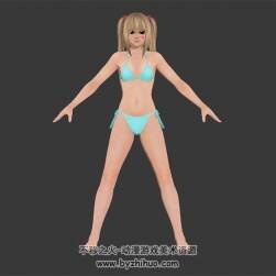 次世代 金發(fā)雙馬尾比基尼美少女 高精3D模型