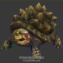 游戲動物生物山林龜王3DMax模型 帶綁定全套動作下載
