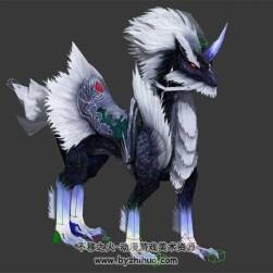 獨角麒麟坐騎 3D模型 有綁定和奔跑的動作