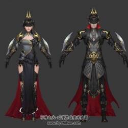 中式古裝江湖刺客男女情侶3DMax雙人模型下載