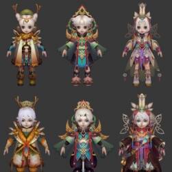 一组精美漂亮的3D角色模型