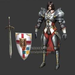 中世纪 铠甲 骑士 男剑士模型