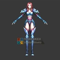 红发 美女 铠甲 女战士模型