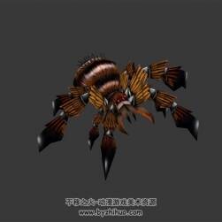 狼蛛 蜘蛛 3D模型 有綁定和走路的動作