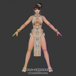 DOA5LR 死或生5旗袍服裝Naotora3DMax模型帶綁定抬頭動(dòng)作下載