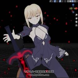 暴君黑Saber Fate HF 3D模型BLEND,OBJ,FBX格式 帶貼圖