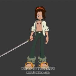 通靈王麻倉(cāng)葉 3D模型 有綁定和攻擊動(dòng)作