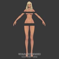 劍靈高挑女性3D模型多種格式四邊面下載