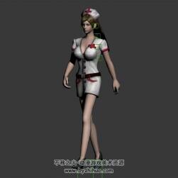 長發(fā)女護(hù)士 3D模型 有綁定和走路動作