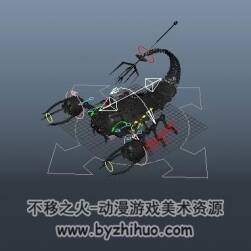 机械蝎子3D模型 格式maya带绑定