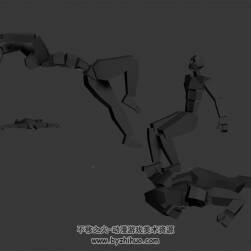 武俠格斗游戲人物四人大亂斗骨骼3DMax模型下載