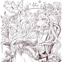 畫師鴨見カモミ camomi 日系少女線稿圖包 內(nèi)含PSD文件百度網(wǎng)盤下載