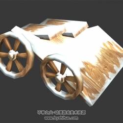 折断的木板车 3D模型 百度网盘下载