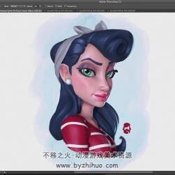 ZBrush & PS 蓝发卡通角色雕刻制作视频教程