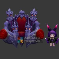 王者荣耀 蔡文姬[蔷薇王座][天籁弦音] 两款皮肤3D模型