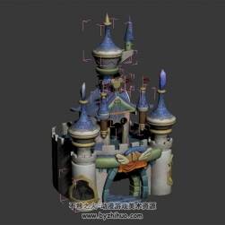 卡通城堡 四角面3D模型下载 max格式