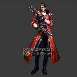 帅哥 美男 风衣 枪手模型