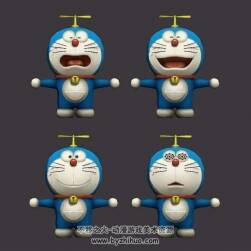 多啦A梦 几个表情和道具 3D模型