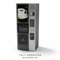 c4d格式自动热咖啡售货机3d模型下载
