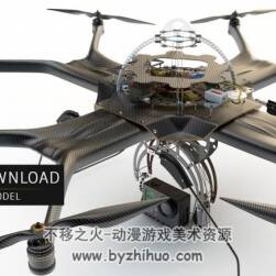 OctocopterC4D航拍设备3D模型分享下载