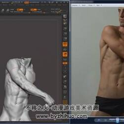 Zbursh 男性角色身体肌肉雕刻大师级视频教程 附源文件