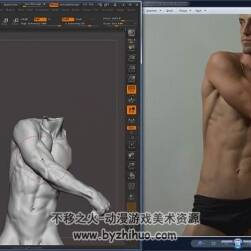 Zbursh 男性角色身體肌肉雕刻大師級(jí)視頻教程 附源文件